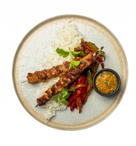 Grilled pork skewers